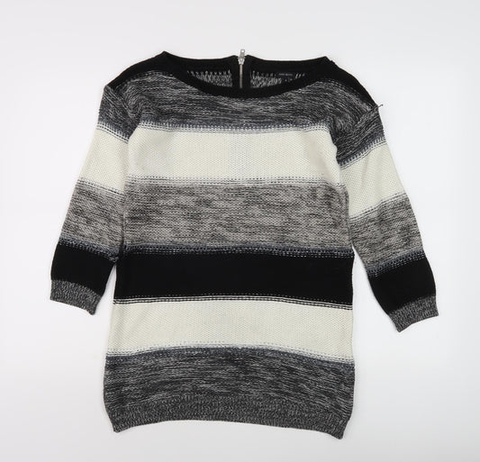 River Island Women's Black Striped Knit Jumper Size 8