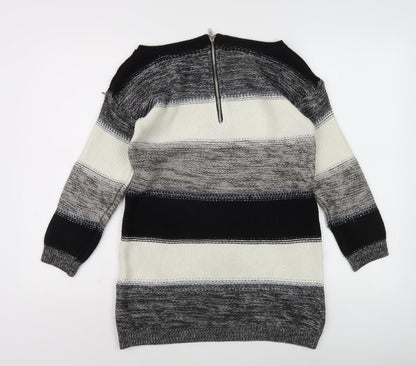 River Island Women's Black Striped Knit Jumper Size 8