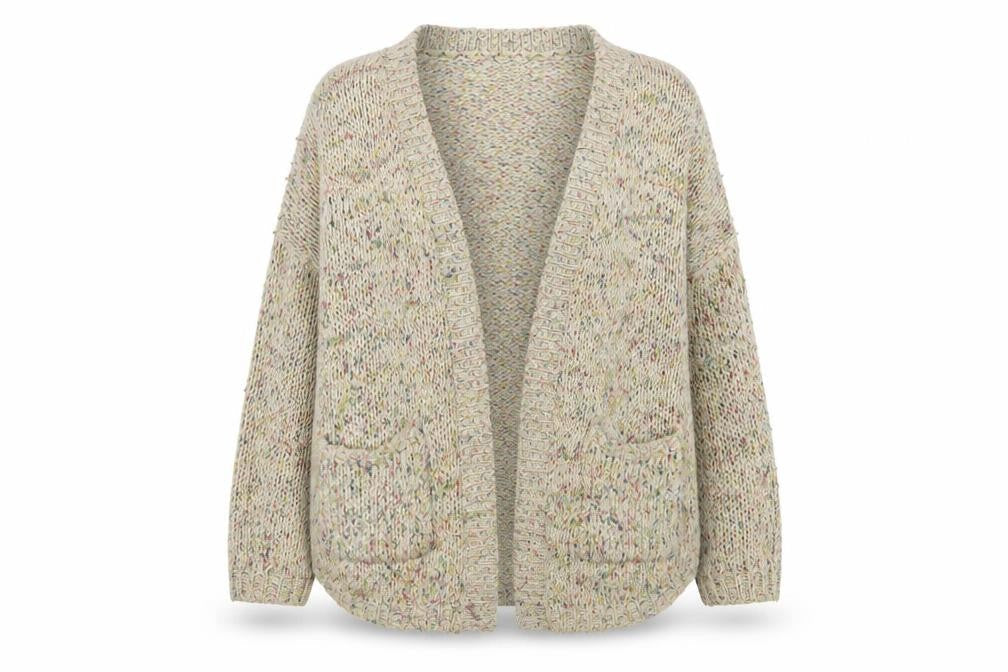 Mamuska Women's Multicoloured Chunky-Knit Cardigan Size 14