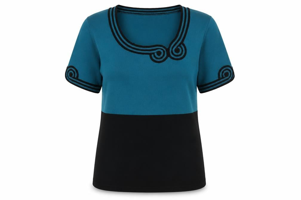 Sky Designs Women's Blue Scoop Neck Tunic Jumper S