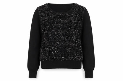 QED London Women's Black Floral Pullover Jumper, Size L