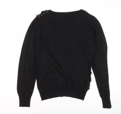 QED London Women's Black Floral Pullover Jumper, Size L