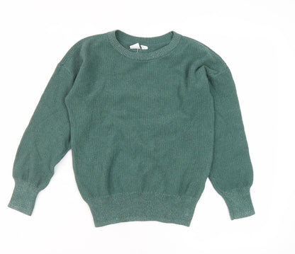 Gap Womens Kids Green Crew Neck Pullover Jumper Size 8