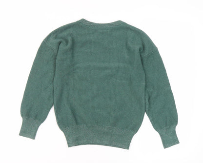 Gap Womens Kids Green Crew Neck Pullover Jumper Size 8