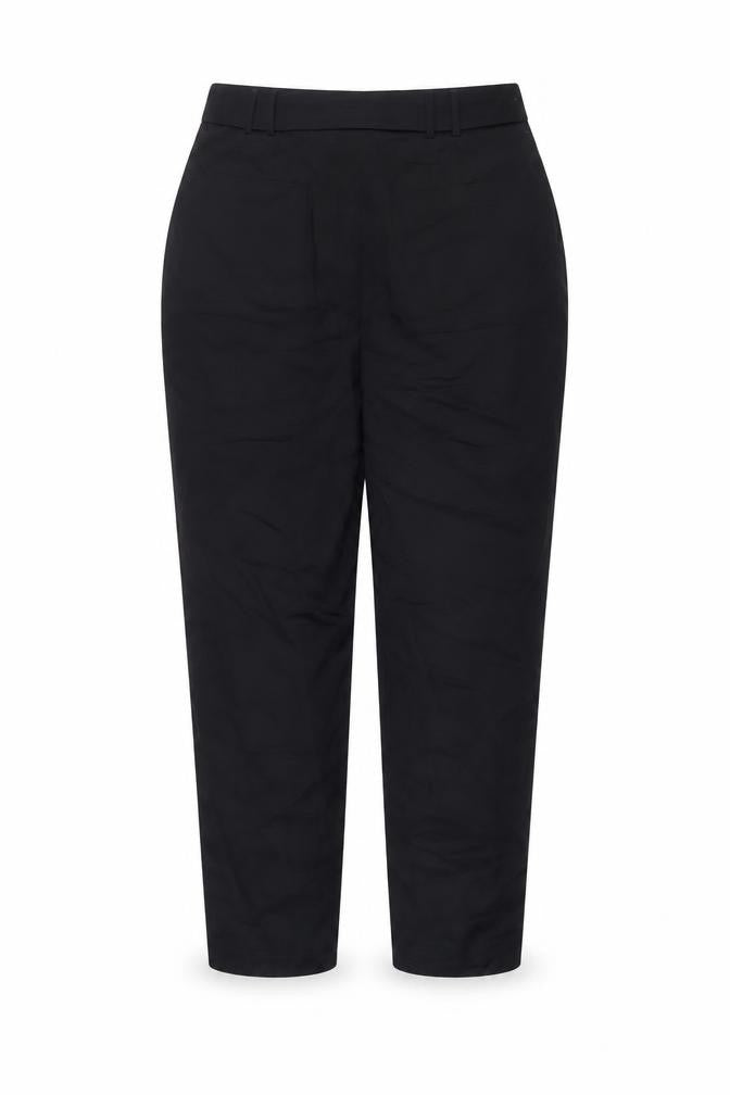 Ted Baker Women's Black Cotton Belted Trousers Size 4