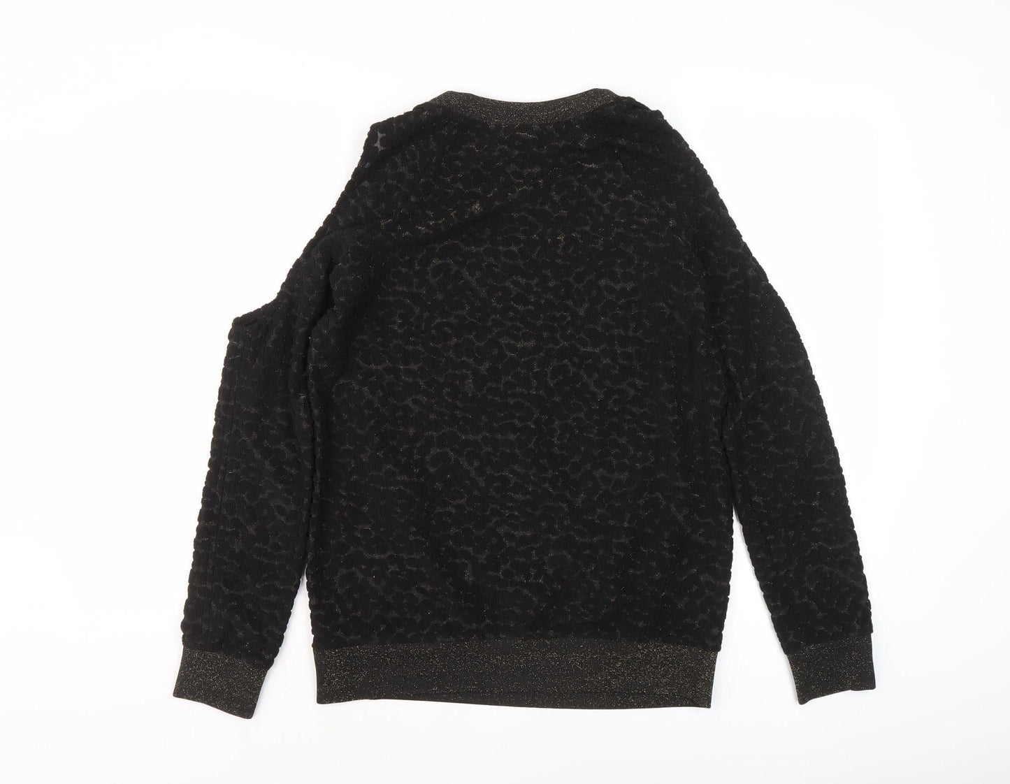 Next Women's Black Pullover Jumper, Size 8, Animal Print