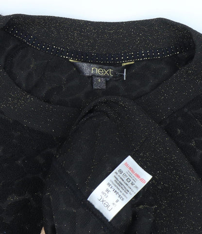 Next Women's Black Pullover Jumper, Size 8, Animal Print