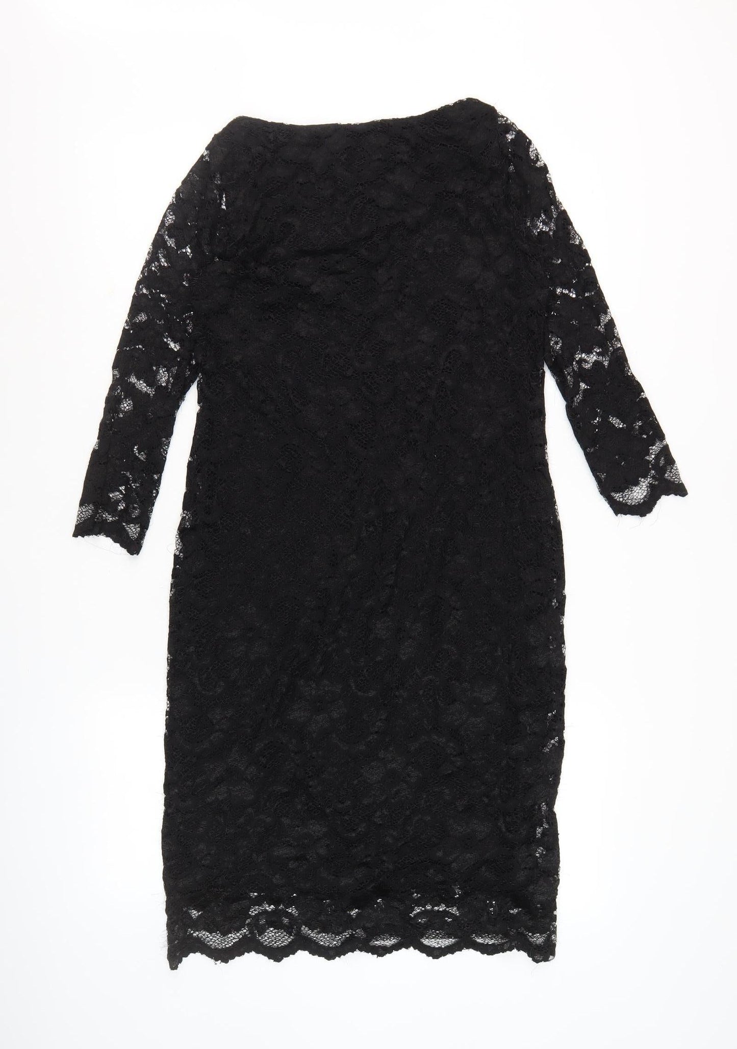ASOS Black Maternity Lace Dress, Size 10, 3/4 Sleeve