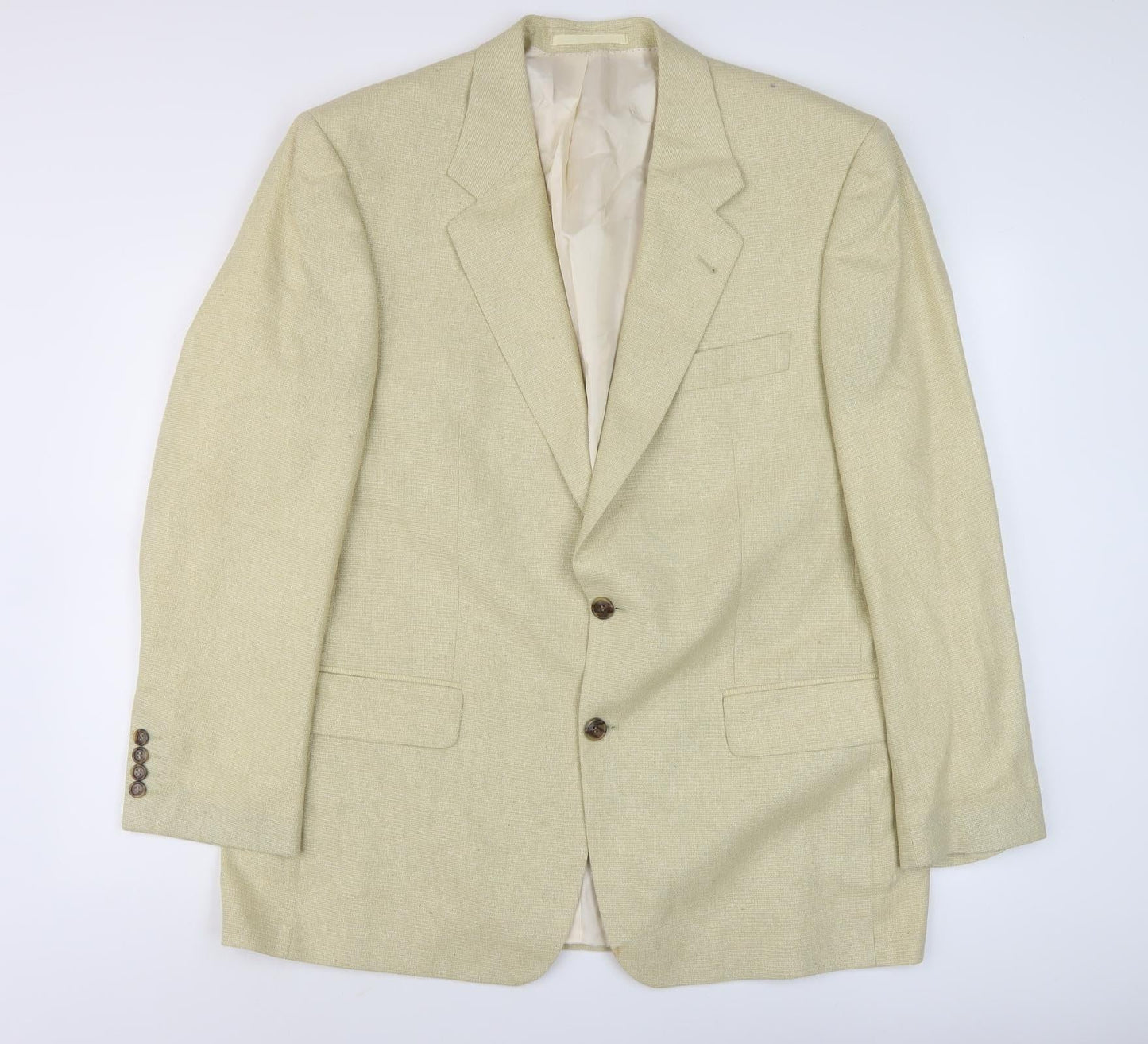 Bäumler Men's Beige Wool Silk Tweed Blazer Jacket Size 54