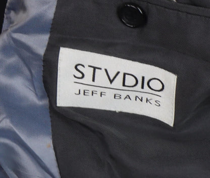 Jeff Banks Men's Black Long Blazer - Size 42L