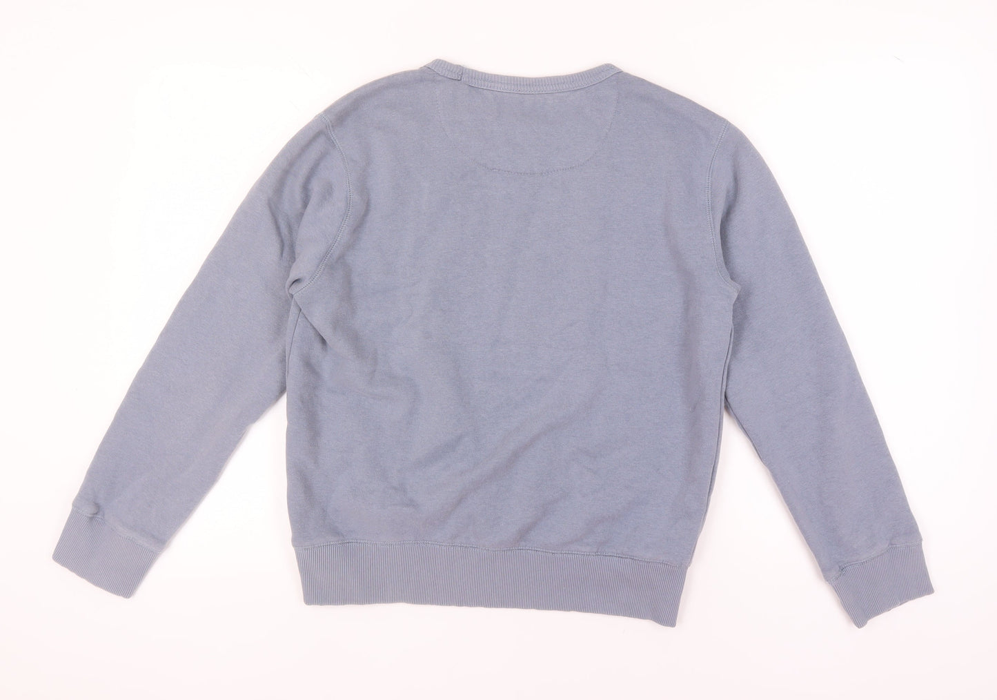French Connection Blue Pullover Sweatshirt - Medium Unisex