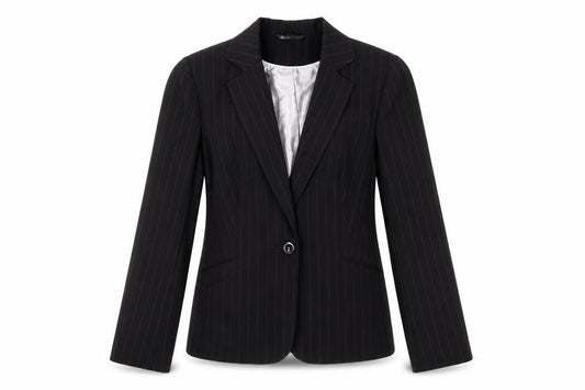 BHS Women's Black Pinstripe Suit Jacket Size 12