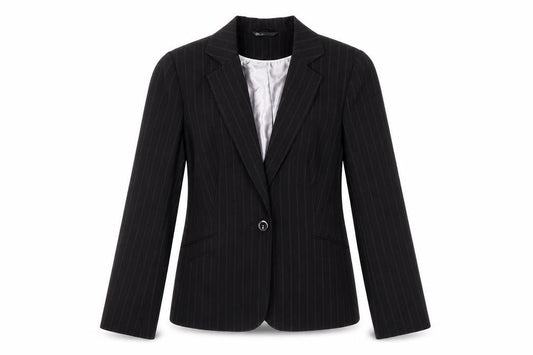 BHS Women's Black Pinstripe Suit Jacket Size 12