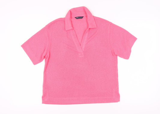 Marks and Spencer Women's Pink Polo Shirt - Size 10