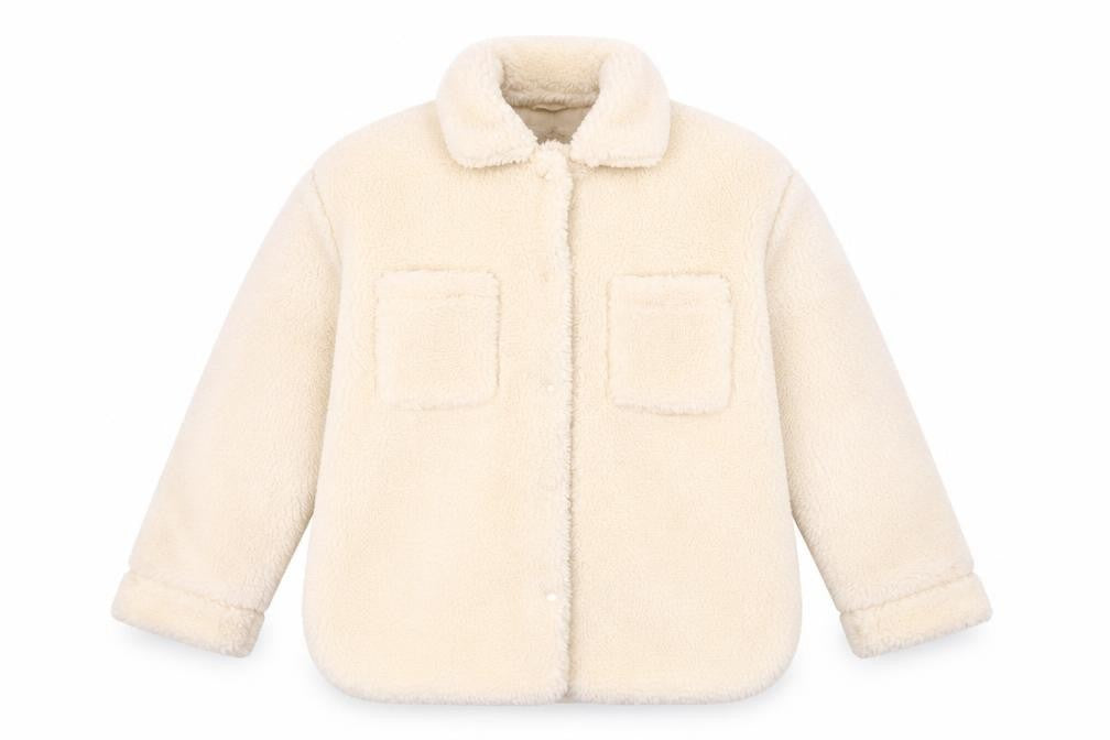 H&M Girls Ivory Basic Fleece Jacket 11-12 Years, Casual