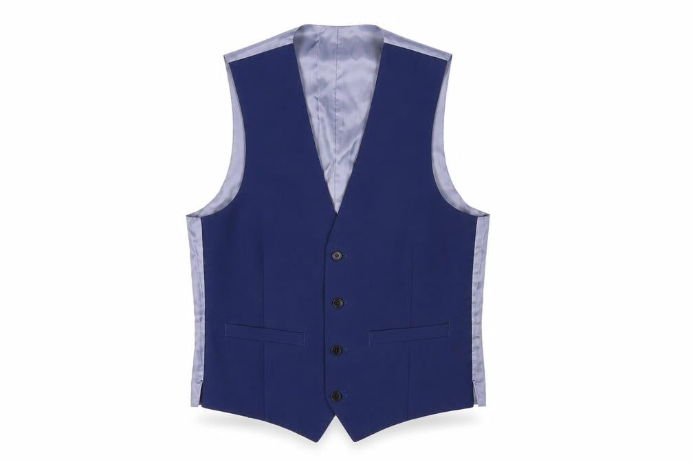French Connection Men's Blue Waistcoat, Size 38, Regular Fit