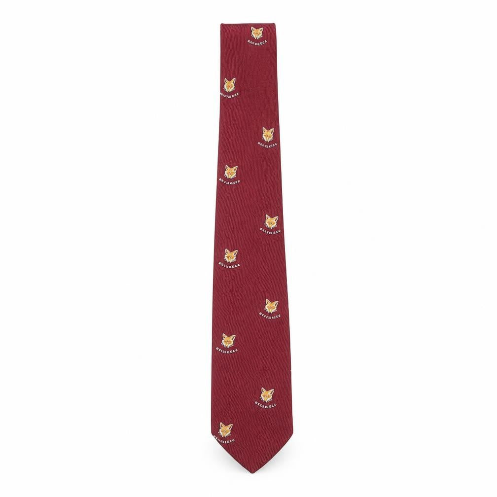 Novel-Ties Co. Red Animal Print Embroidered Tie Men