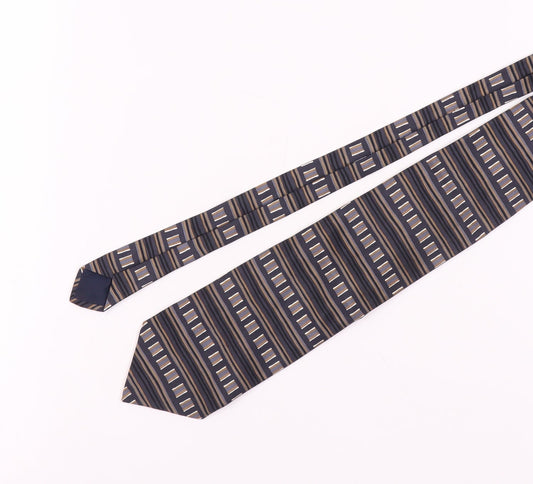 Men's All Silk Blue Geometric Silk Tie