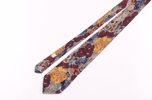 New World Men's Multicoloured Floral Silk Tie