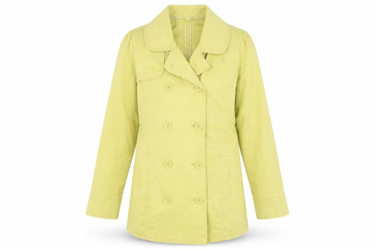 Front view of Next girls’ green trench coat 16 years double-breasted