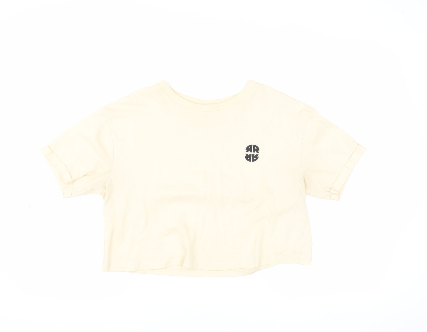 River Island Women's Beige Cropped T-Shirt Size 10