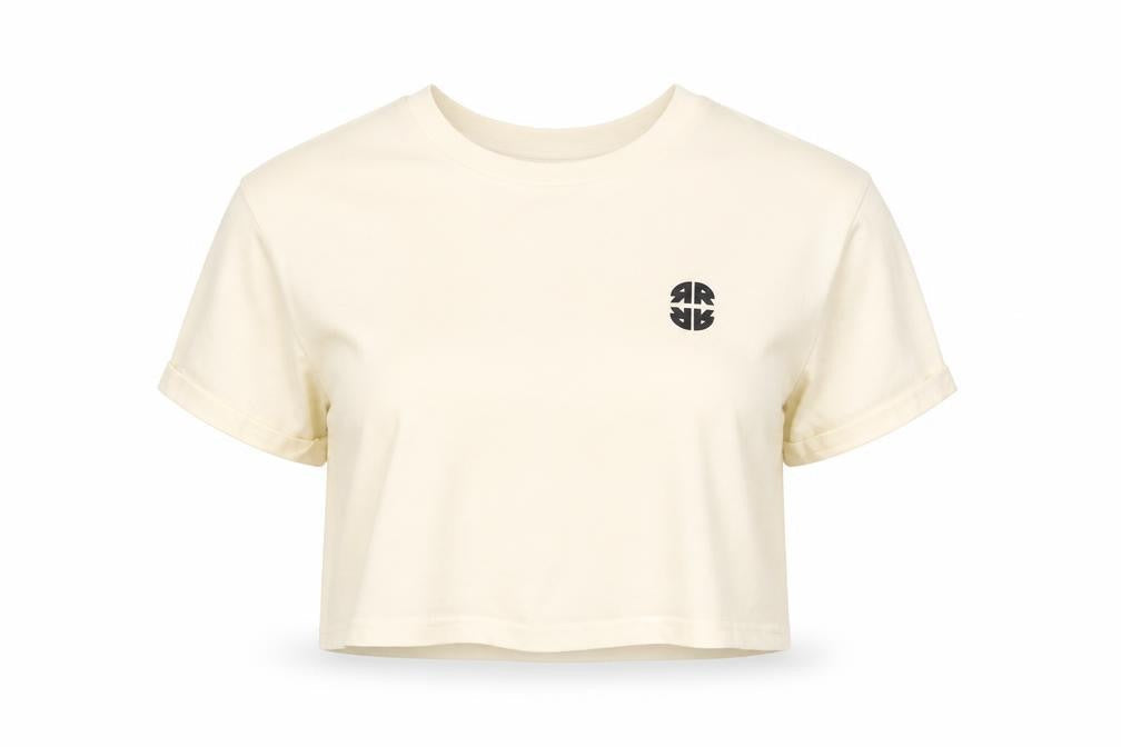 River Island Women's Beige Cropped T-Shirt Size 10
