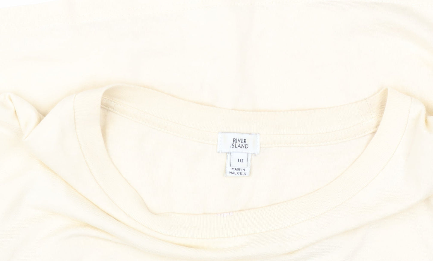 River Island Women's Beige Cropped T-Shirt Size 10