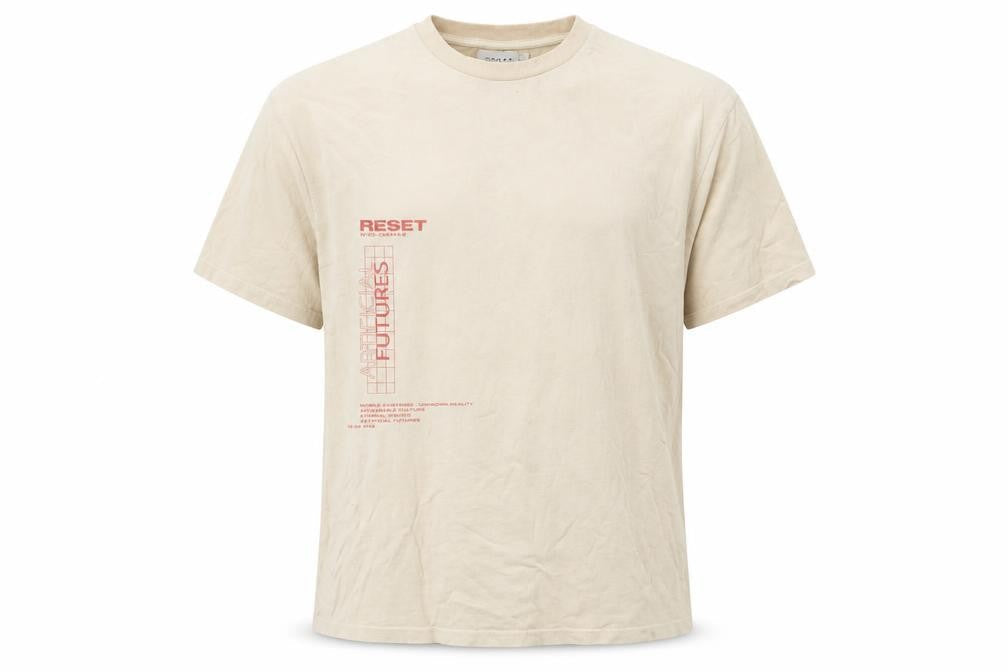 Topman Men's Beige Graphic Print T-Shirt L