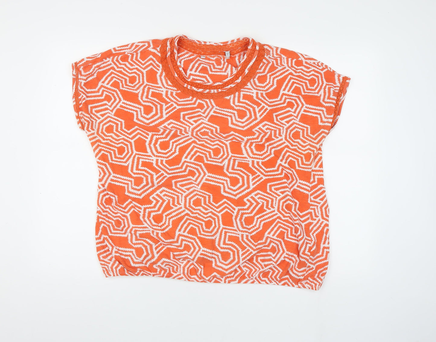 Next Womens Orange Geometric T-Shirt Size 20
