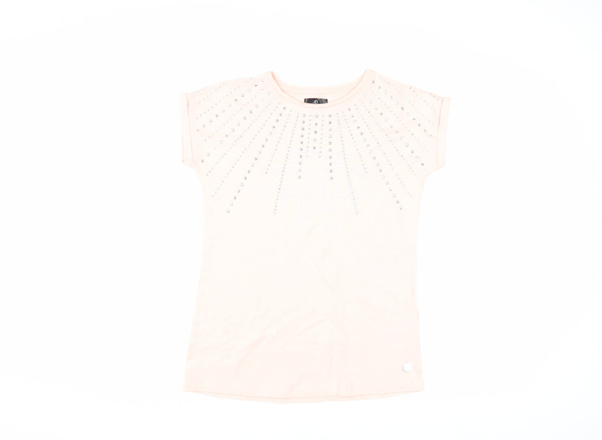 Additional front view of Firetrap girls’ pink rhinestone t-shirt - 13 years, casual & chic