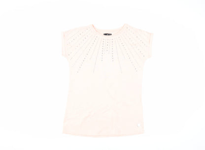 Additional front view of Firetrap girls’ pink rhinestone t-shirt - 13 years, casual & chic