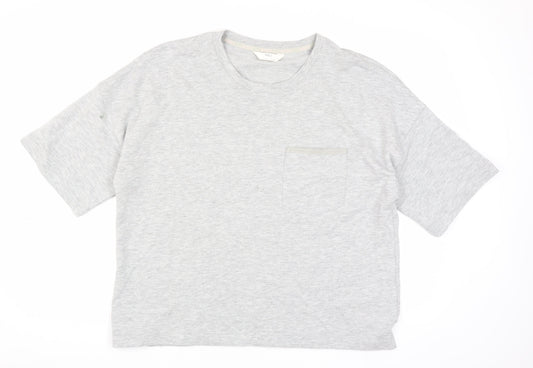 Marks and Spencer Women's Grey Basic T-Shirt, Size L, Casual Wear