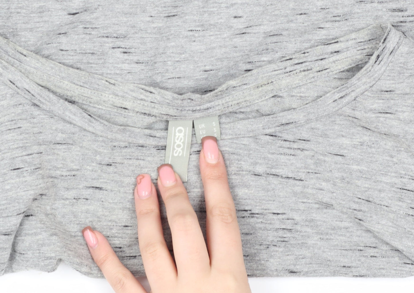 ASOS Women's Grey Long Sleeve Top with Lace Accents