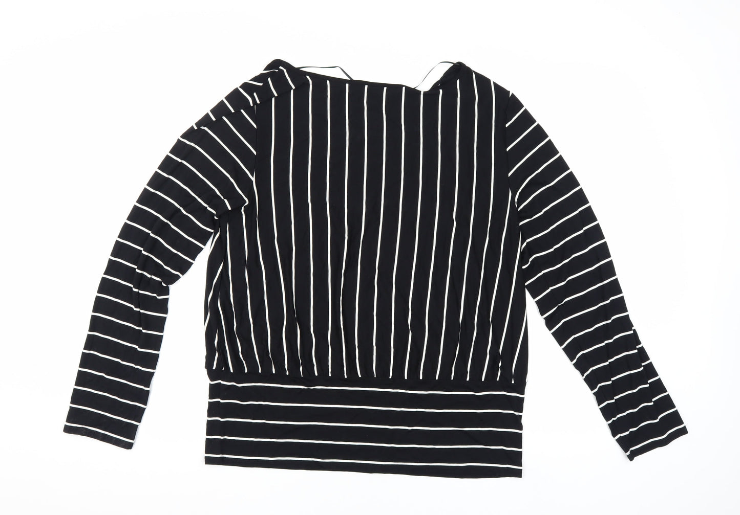Cable & Gauge Women's Black Striped Blouse XL