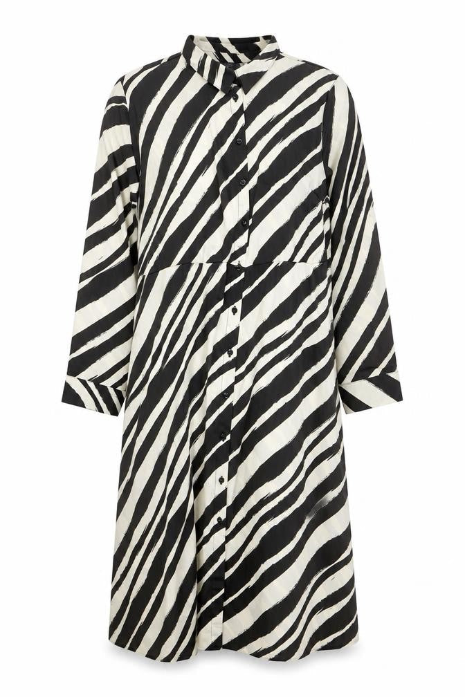 New Look Women’s Black Striped Long Sleeve Dress Size 16