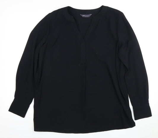 Marks and Spencer Black Blouse - Size 12 - Women's Casual