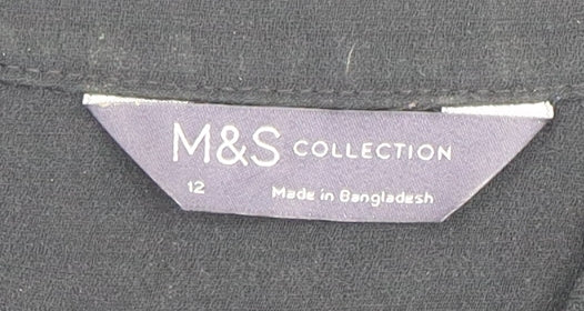 Marks and Spencer Black Blouse - Size 12 - Women's Casual