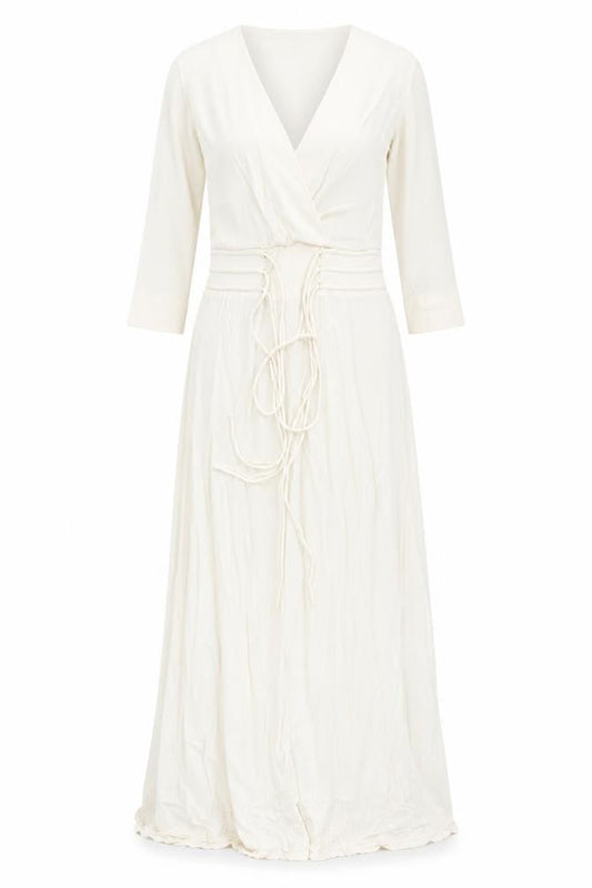 Penelope & Monica Cruz Ivory Wrap Dress, Women's Long
