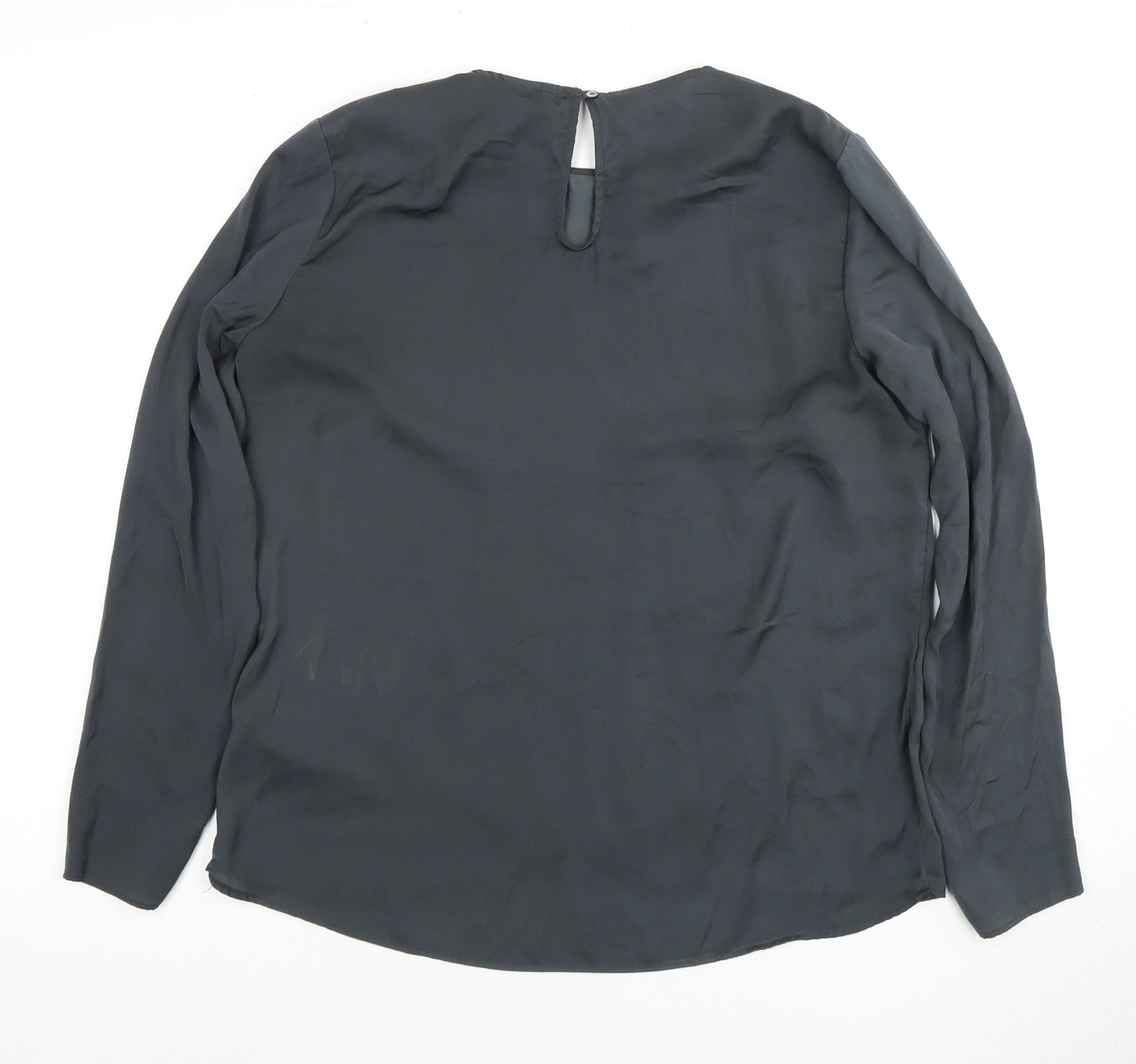 H&M Women's Black Blouse Size 10 Round Neck
