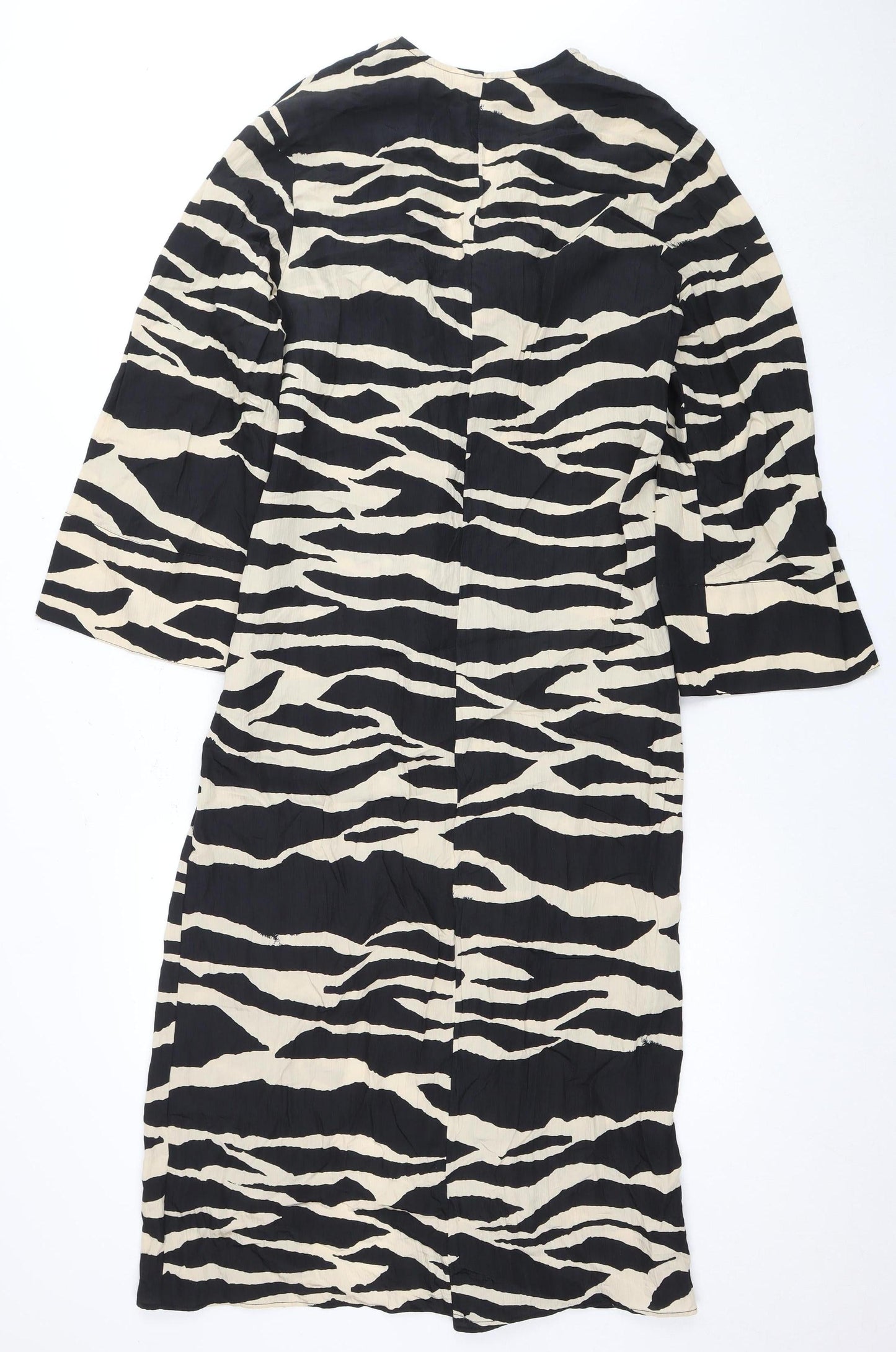 H&M Women's Black Animal Print Dress Size 12