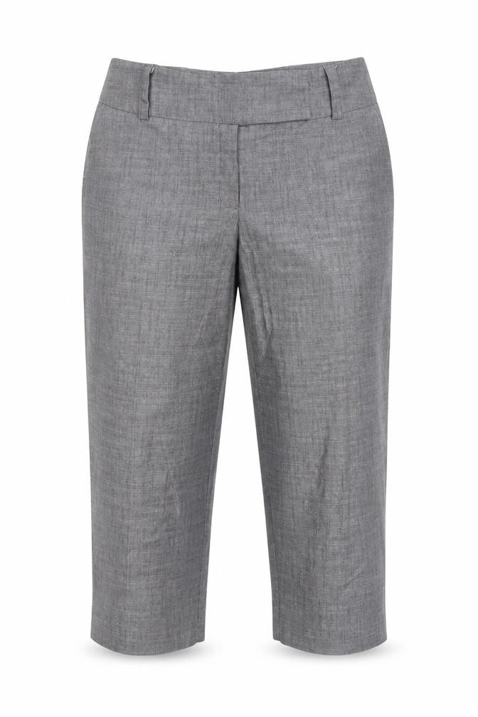 AGB Women's Grey Cropped Trousers, Size 14, Zip Closure