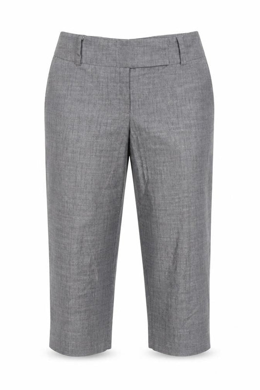 AGB Women's Grey Cropped Trousers, Size 14, Zip Closure