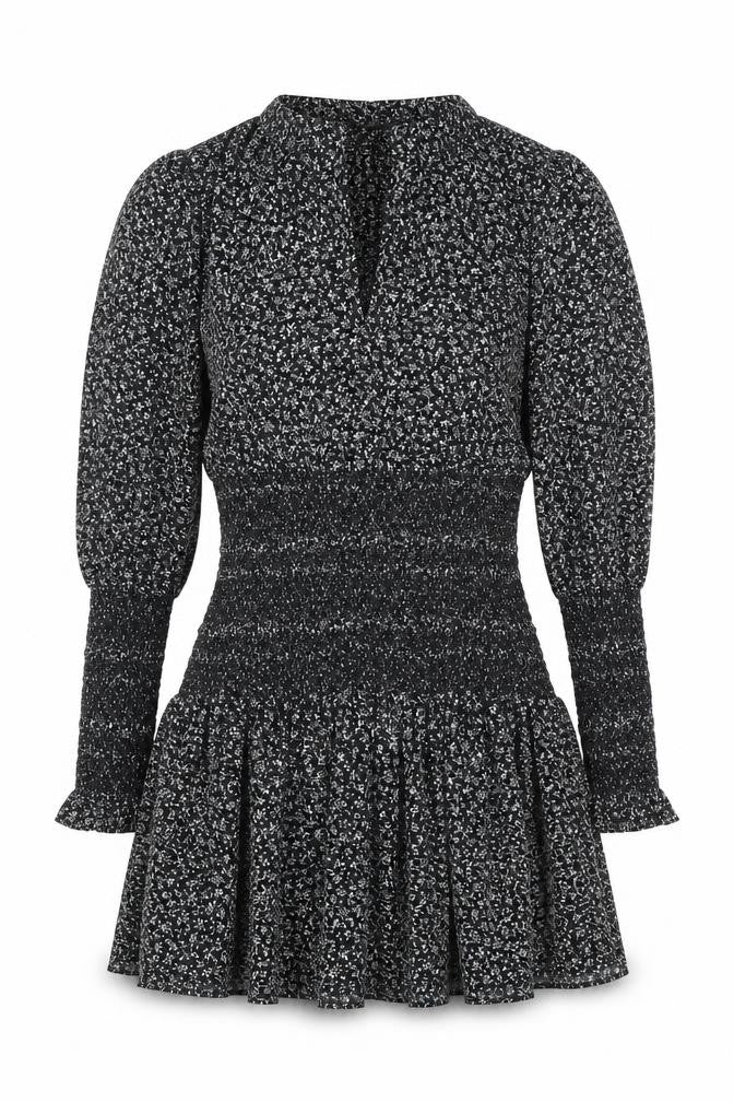 Topshop Women's Black Floral Long Sleeve Dress Size 10