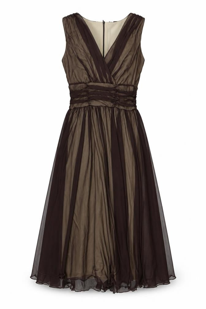 Connected Apparel Brown Dress Women Size 6