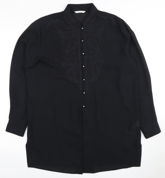 Marks and Spencer Women's Black Button-Up Size 14