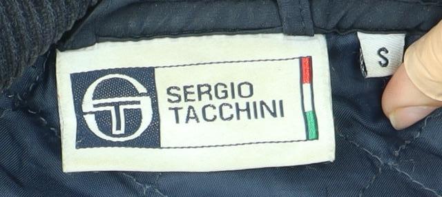 Sergio Tacchini Men's Blue Quilted Jacket, Size S, Collared
