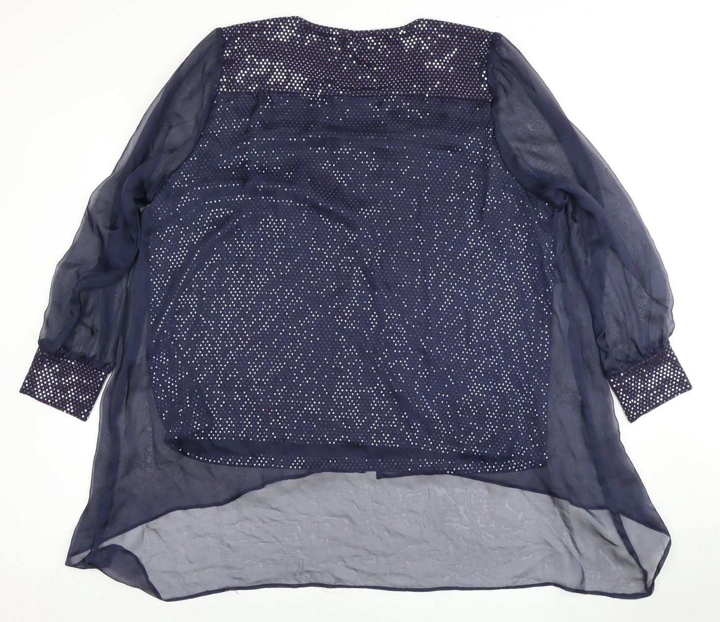 Kaliko Women's Blue Sequin Blouse, Size 16