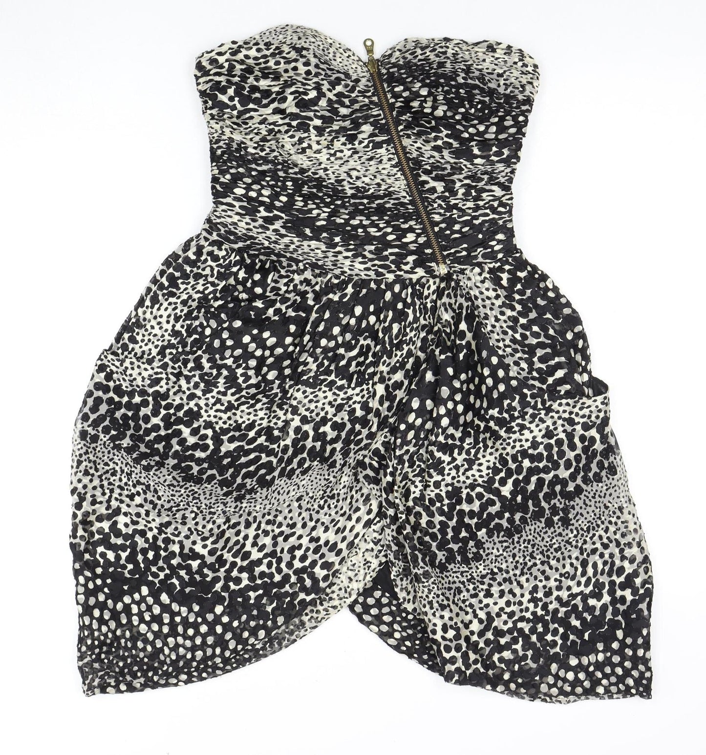 Whistles Women’s Black Animal Print Strapless Dress