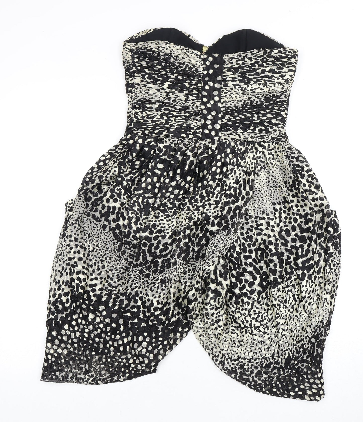 Whistles Women’s Black Animal Print Strapless Dress