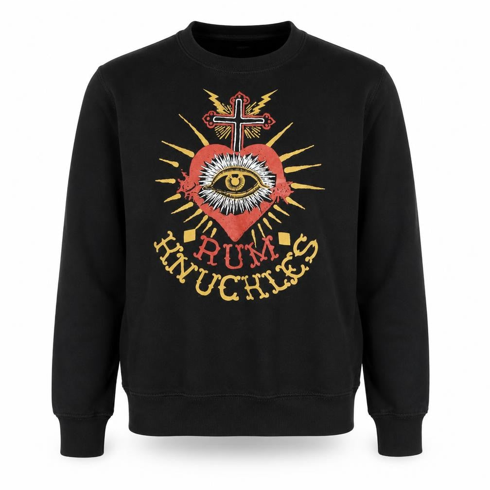 Rum Knuckles Men's Black Medium Graphic Pullover Sweatshirt